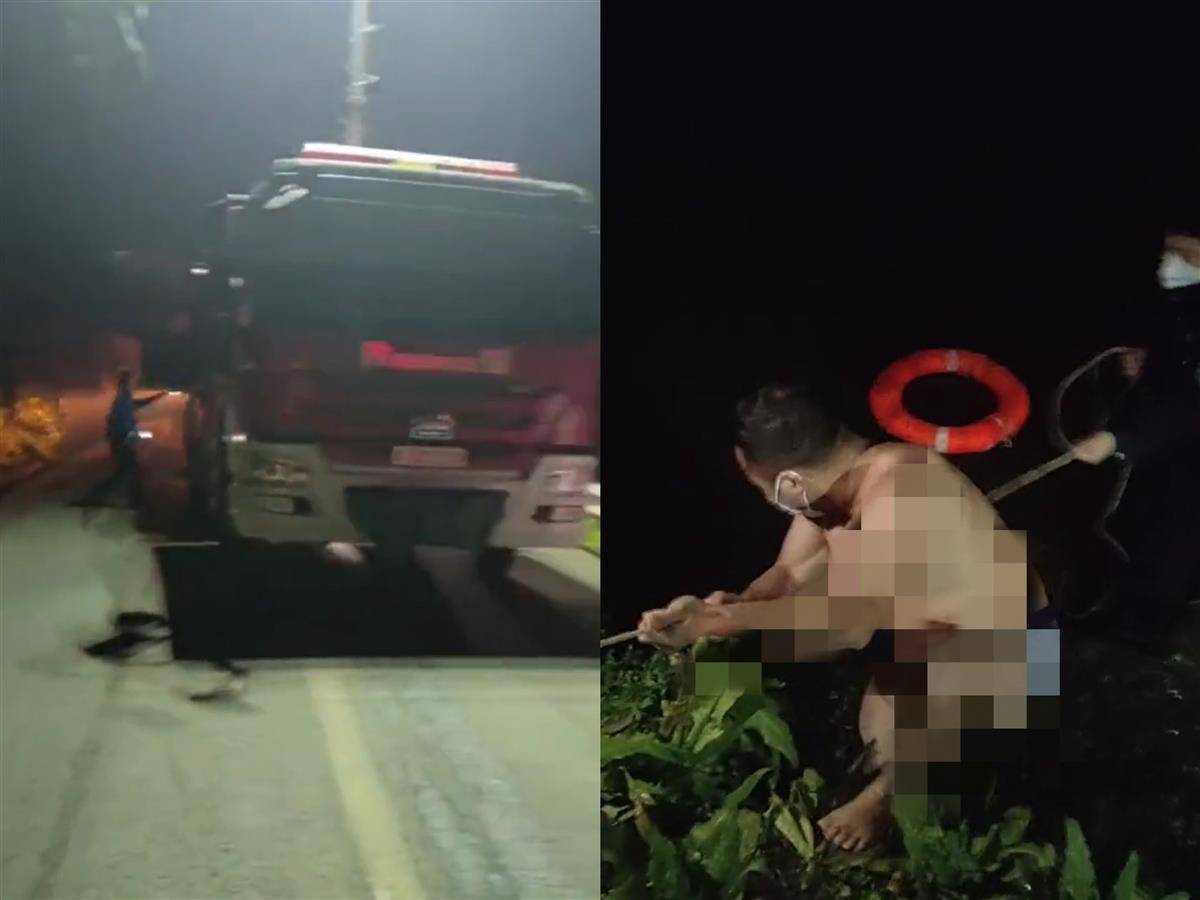 私家车坠入鱼塘 司机自救4乘客遇难!